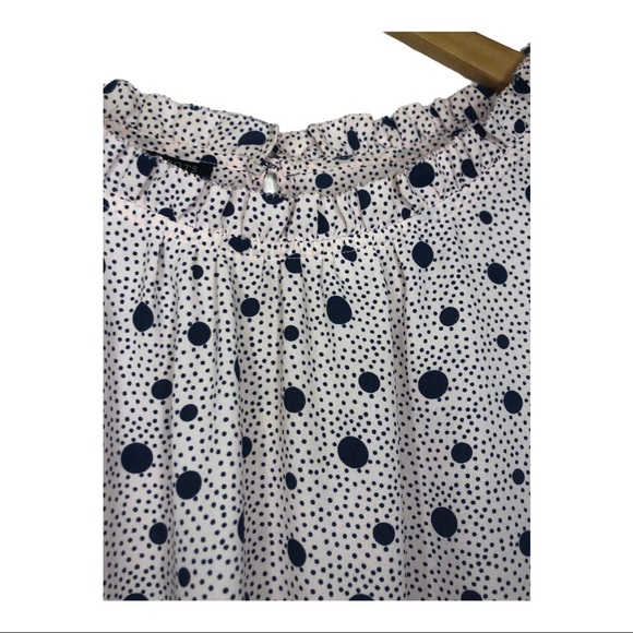SOLD EUC Talbots Pink W/ Navy Blue Polka Dots Shell Top - Picture 3 of 7